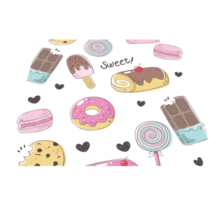 Vinyl tapijt keuken heerlijke desserts - TenStickers