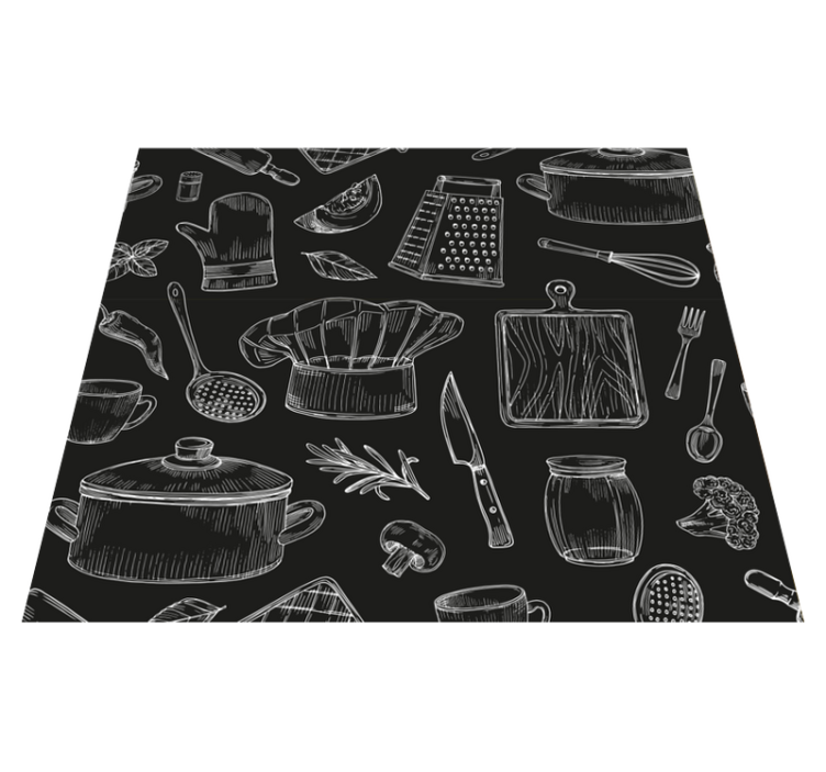 Vinyl tapijt keuken elegante bestekset - TenStickers