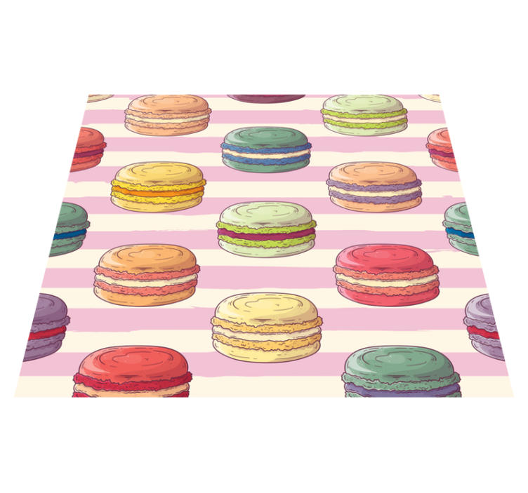 Vinyl tapijt keuken retro macarons - TenStickers