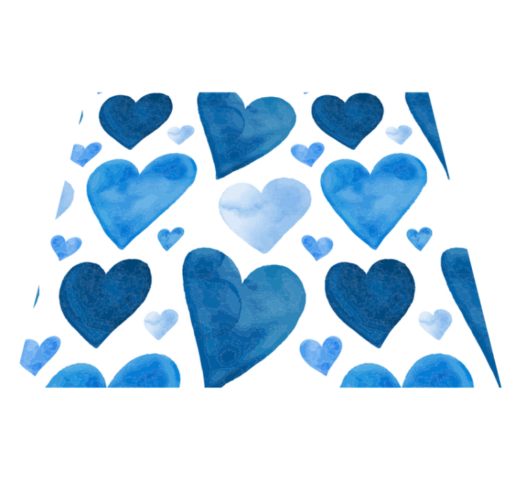 Vinyl tapijt keuken blauwe zoete harten - TenStickers