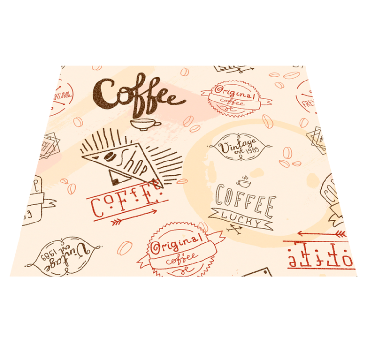 Vinyl tapijt keuken koffie iconen - TenStickers