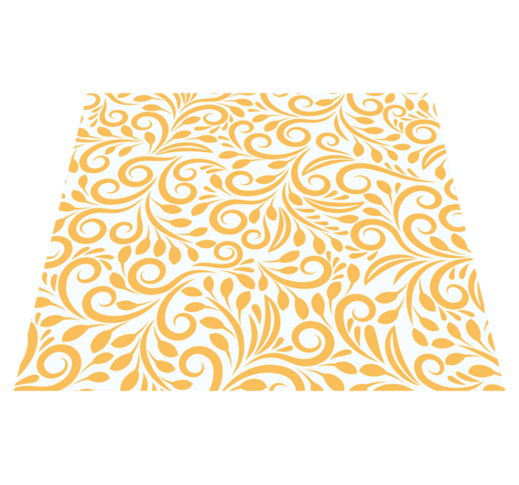 Vinyl tapijt keuken poolse bloemen in geel - TenStickers