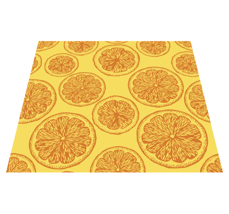 Vinyl tapijt keuken oranje handgetekend patroon - TenStickers