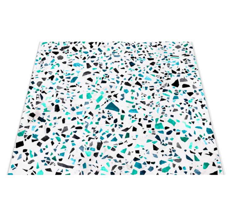 Vinyl tapijt keuken blauwe marmer tegels - TenStickers