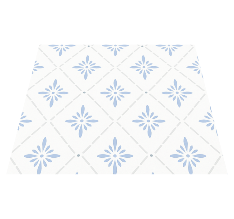 Vinyl tapijt keuken blauwe ruittegels - TenStickers