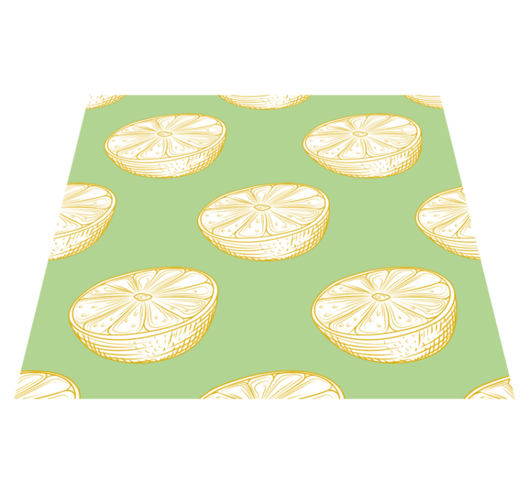 Vinyl tapijt keuken handgetekende citroenfruit - TenStickers