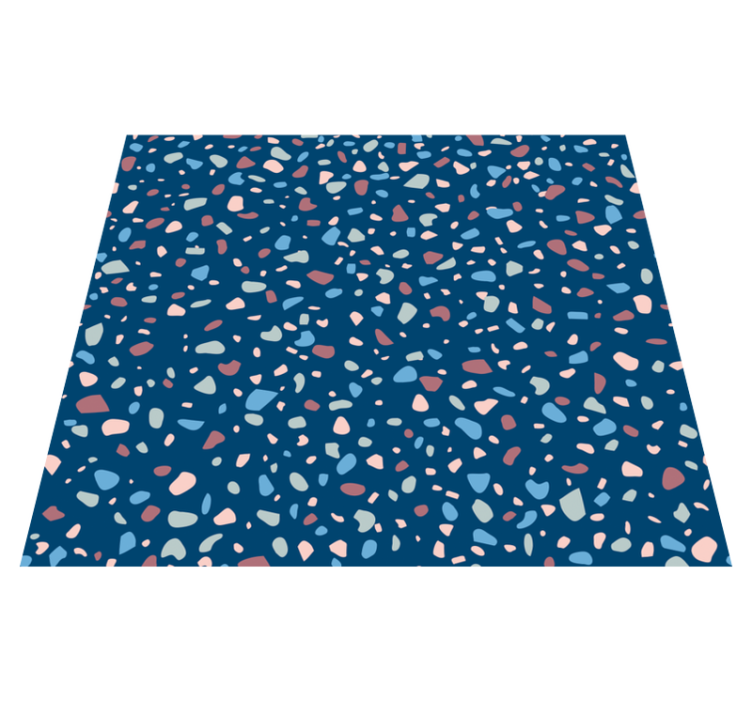 Vinyl tapijt keuken donkerblauw terrazo - TenStickers