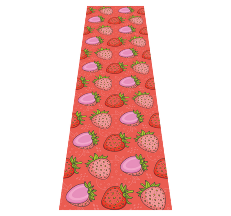 Vinyl tapijt keuken naadloze rode en roze aardbeien - TenStickers