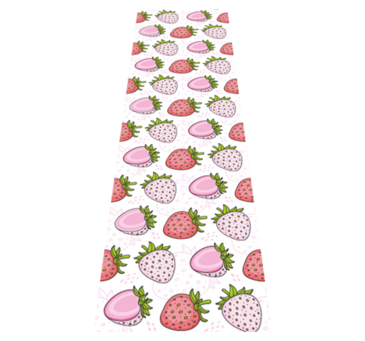 Vinyl tapijt keuken naadloze roze en rode aardbeien - TenStickers
