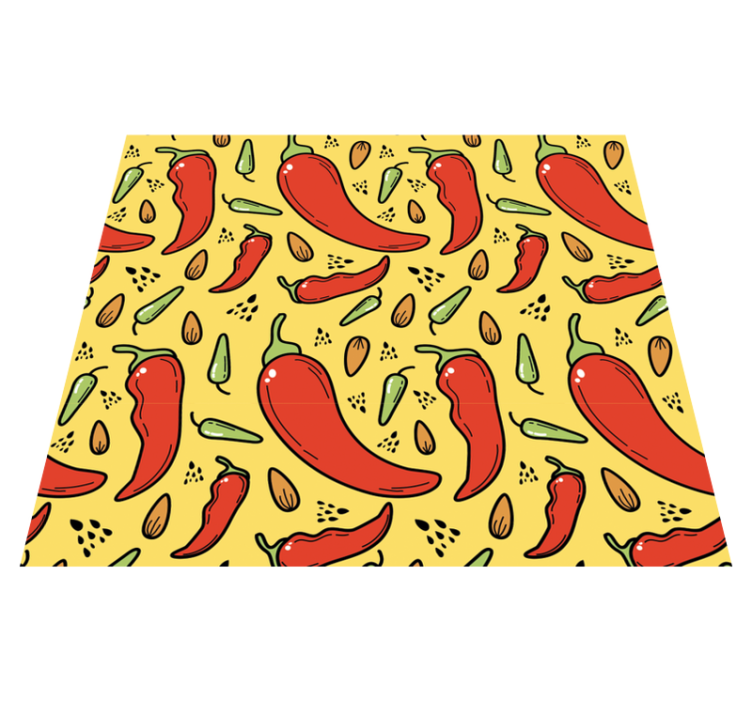 Vinyl tapijt keuken rode en groene chili - TenStickers