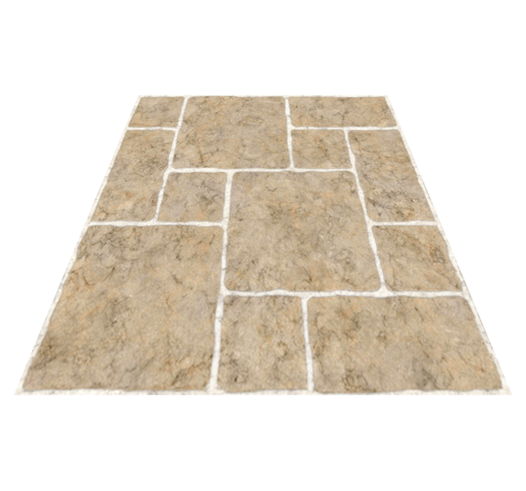 Vinyl tapijt badkamer beige stenen - TenStickers
