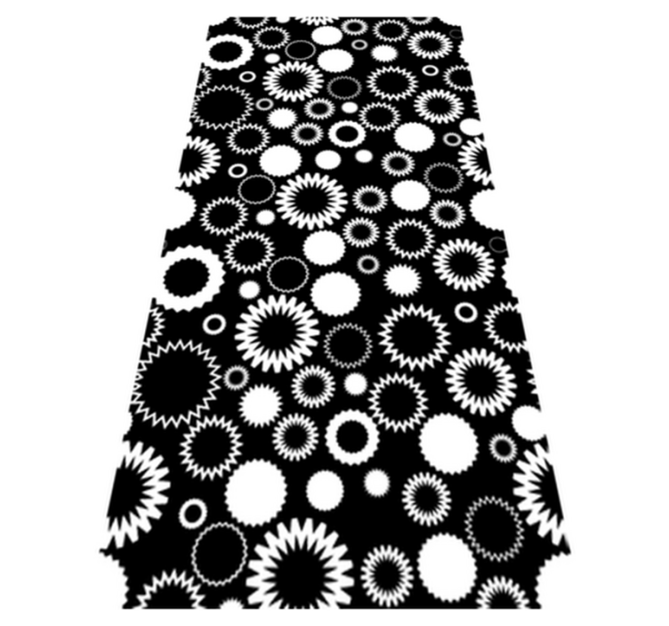 Vinyl tapijt badkamer zwart-witte zonnebloemen - TenStickers