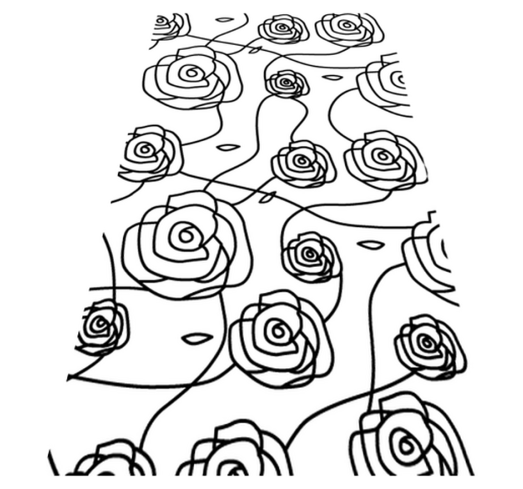 Vinyl tapijt badkamer minimalistische rozen - TenStickers