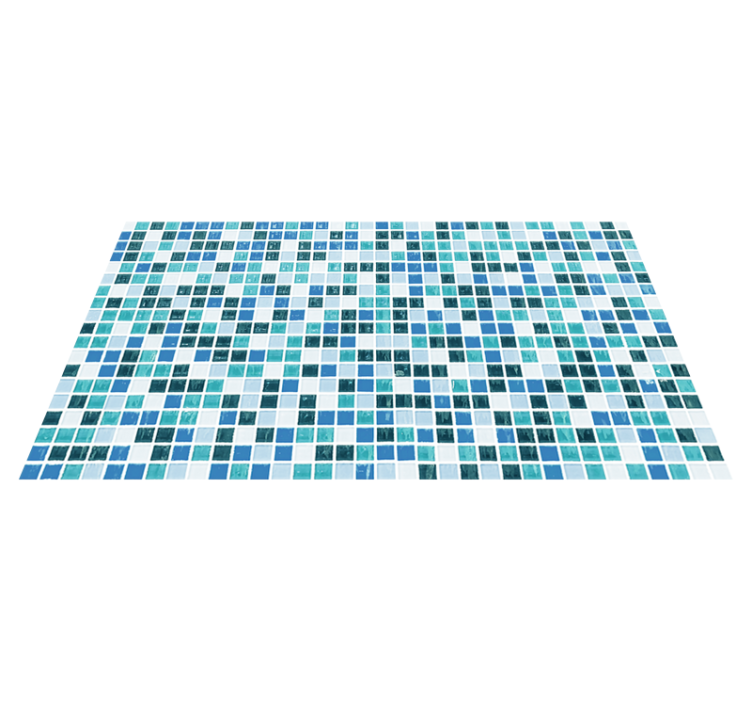 Vinyl tapijt badkamer mozaïek blauwe tegels - TenStickers