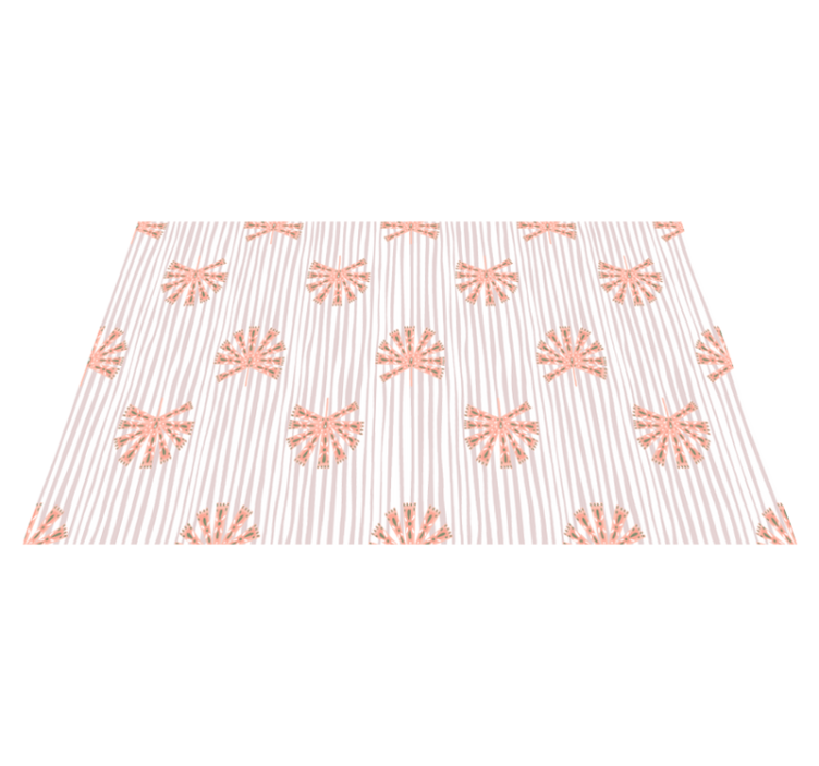 Vinyl tapijt bloemen en planten geometrisch pastelroze bloem - TenStickers