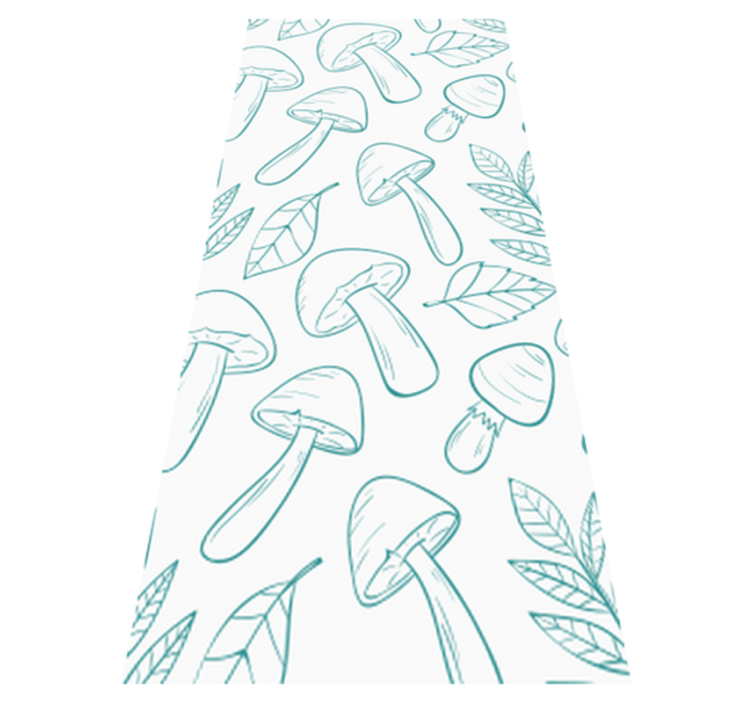 Vinyl tapijt bloemen en planten met paddenstoelenpatroon - TenStickers