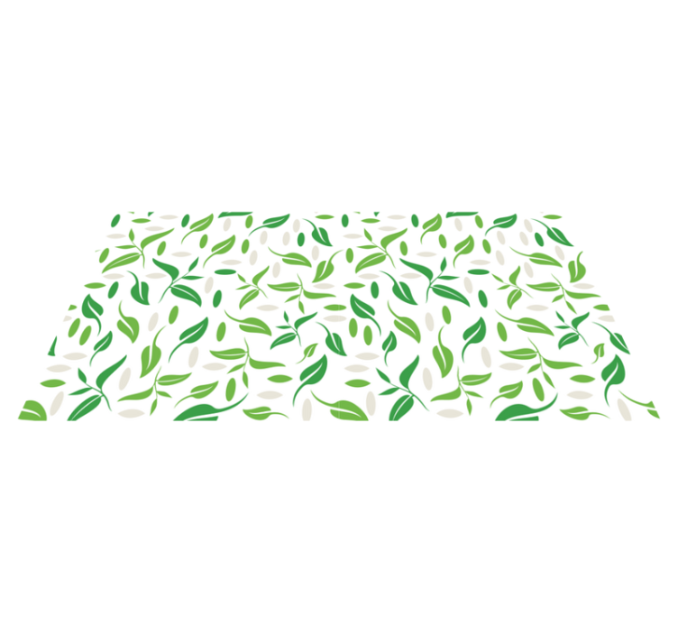 Vinyl tapijt bloemen en planten klein groen bladerenpatroon - TenStickers