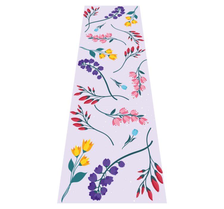 Vinyl tapijt bloemen en planten tuin minimalistische bloemen - TenStickers