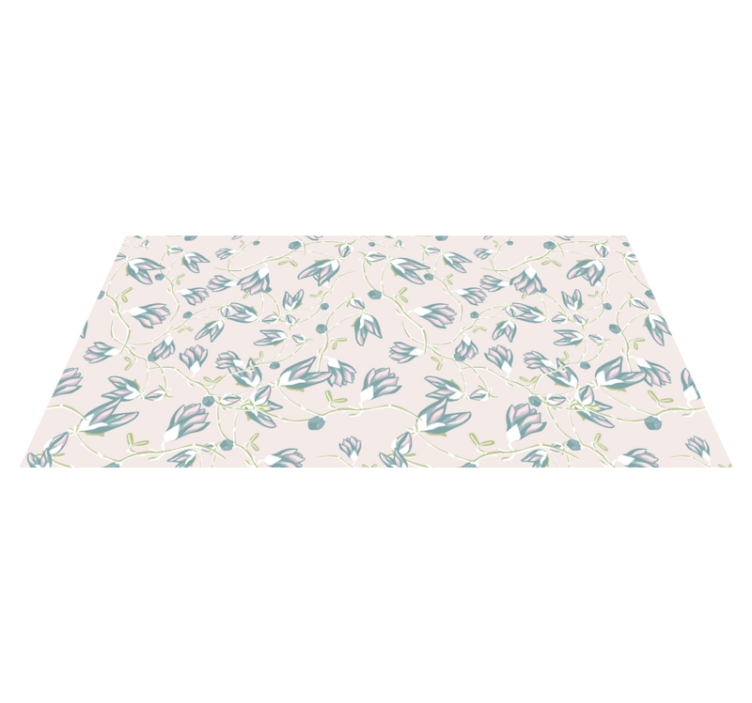 Vinyl tapijt bloemen en planten bladeren en bloemen patroon - TenStickers