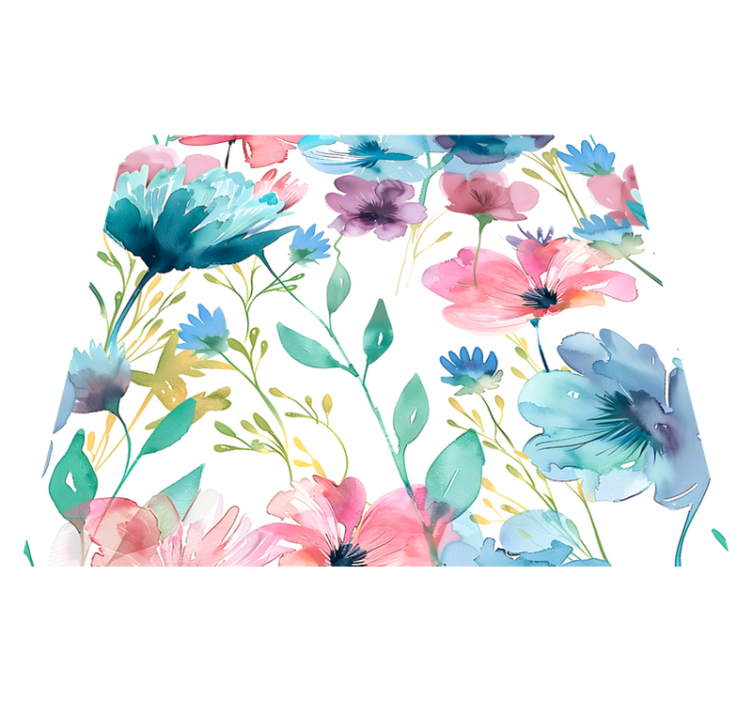 Vinyl tapijt bloemen en planten wilde bloemen in de zomer - TenStickers