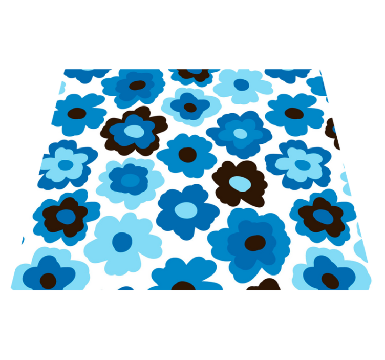 Vinyl tapijt bloemen en planten blauwe klaproos - TenStickers