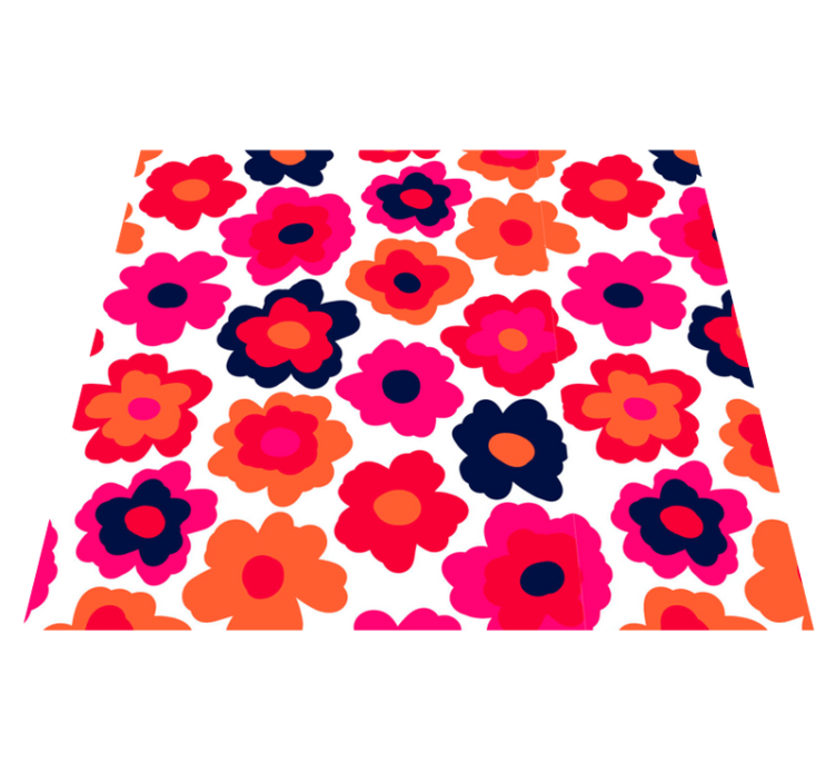 Vinyl tapijt bloemen en planten rode klaproos - TenStickers