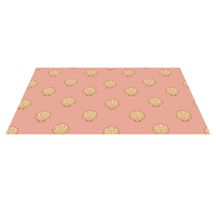 Vinyl tapijt bloemen en planten schelpenpatroon decor - TenStickers
