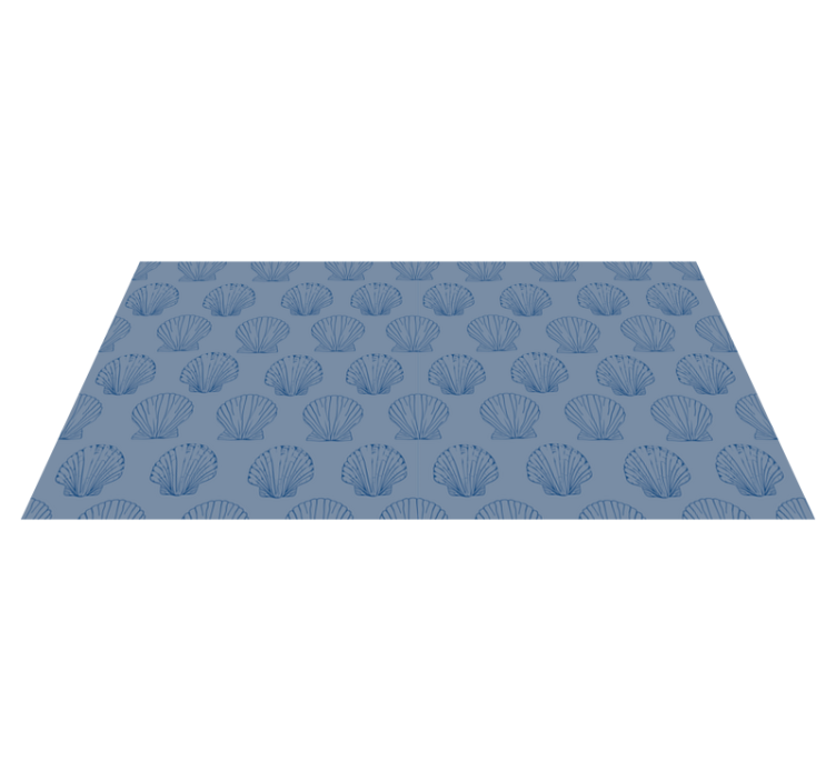 Vinyl tapijt bloemen en planten schelpenmotief - TenStickers