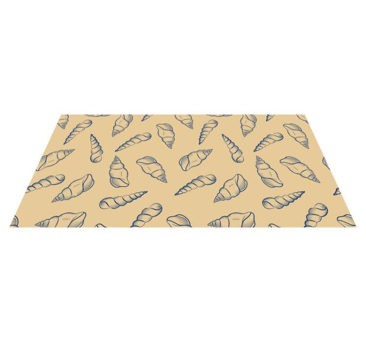Vinyl tapijt bloemen en planten schelpenmotief compositie - TenStickers