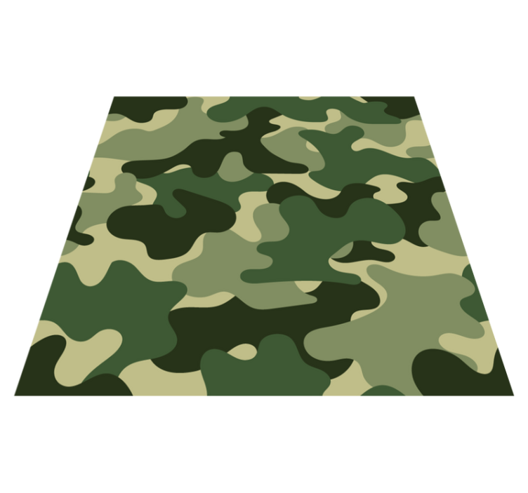 Vinyl tapijt bloemen en planten camouflagedessin - TenStickers
