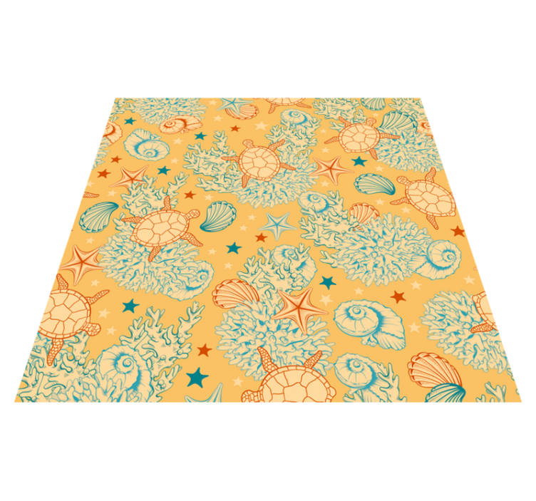 Vinyl tapijt bloemen en planten koraal en zeeleven - TenStickers
