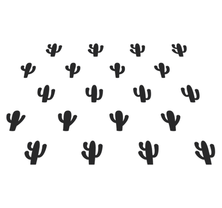 Vinyl tapijt bloemen en planten cactuspatroon ontwerp - TenStickers