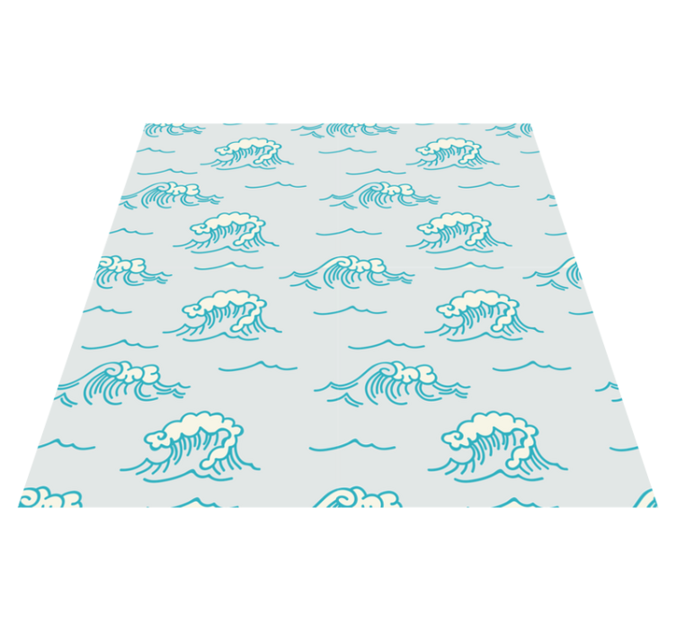 Vinyl tapijt bloemen en planten golfpatroon ontwerp - TenStickers