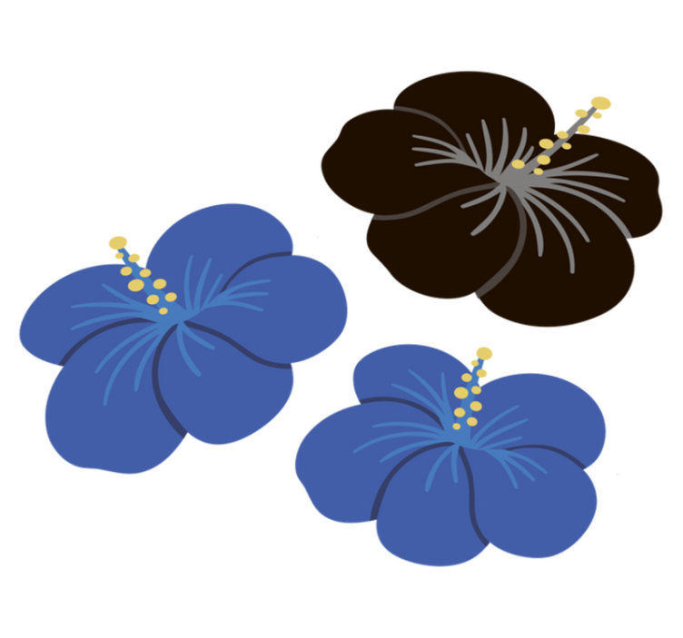 Vinyl tapijt bloemen en planten hibiscus bloesemarrangement - TenStickers
