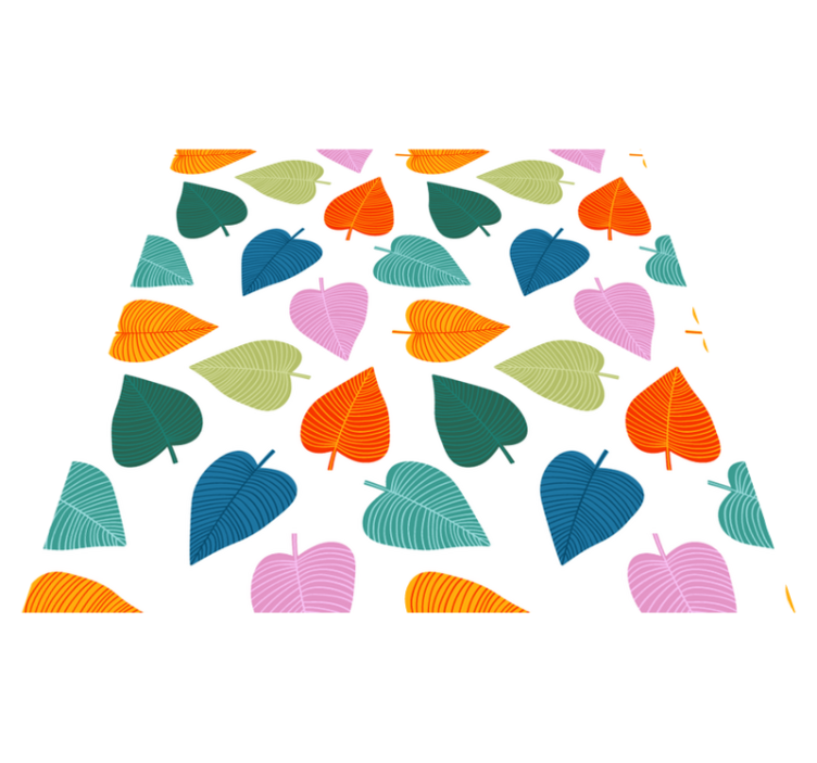 Vinyl tapijt bloemen en planten met levendige bladeren - TenStickers