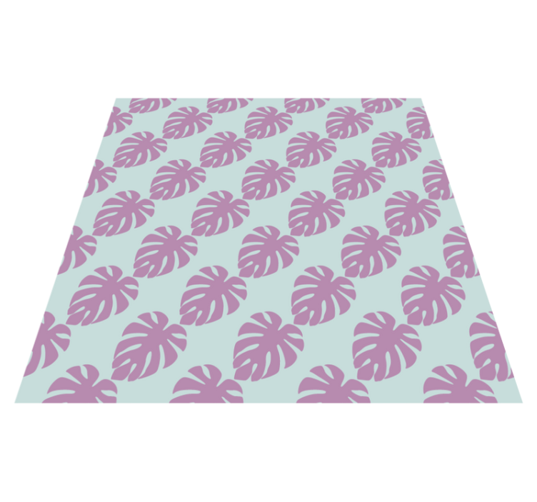Vinyl tapijt bloemen en planten bladeren patroon print - TenStickers
