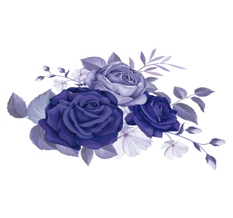 Vinyl tapijt bloemen en planten elegante paarse rozen - TenStickers
