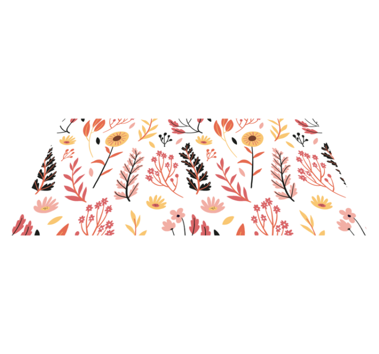 Vinyl tapijt bloemen en planten met bloemmotief decor - TenStickers