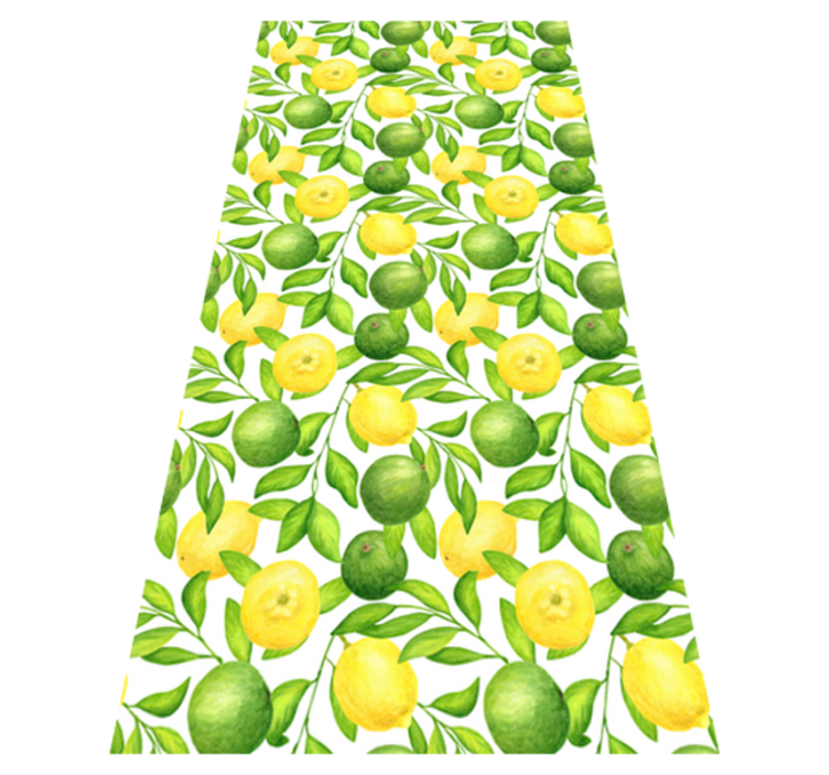 Vinyl tapijt bloemen en planten citroen en limoen patroon - TenStickers