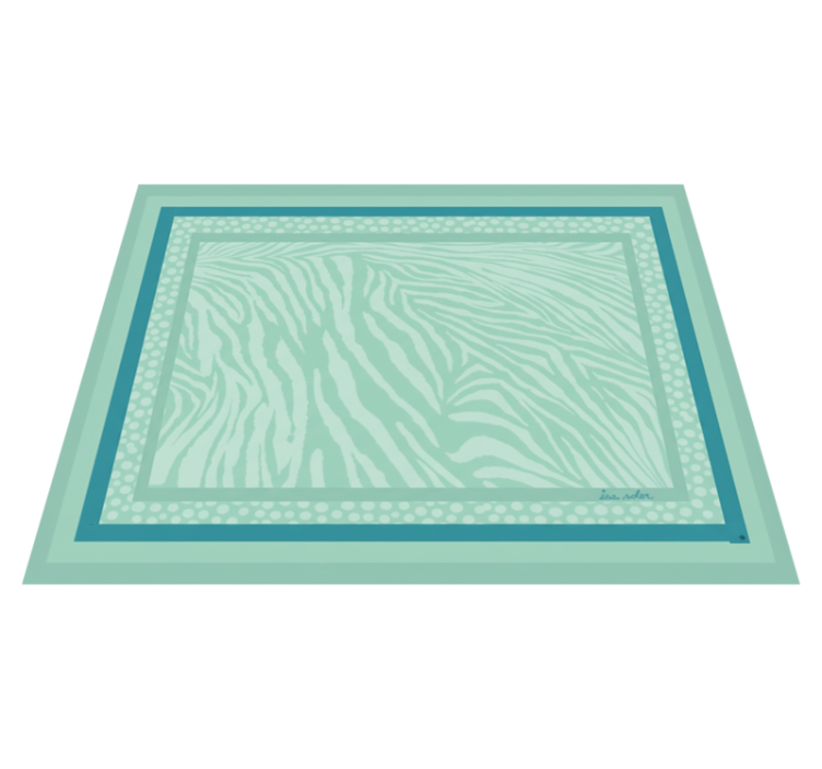 Vinyl tapijt woonkamer mint zebra streep patroon - TenStickers