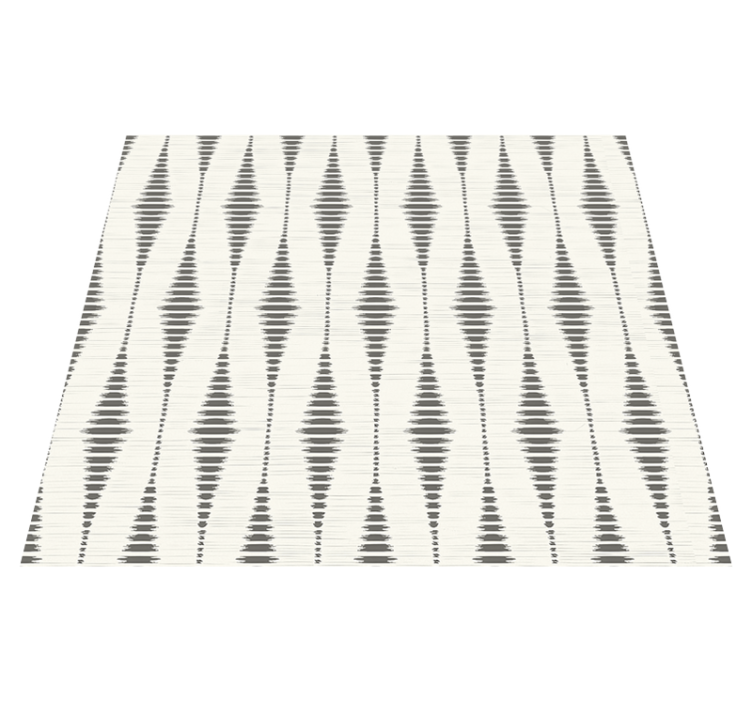 Vinyl tapijt geometrisch rabaul ikat grijs en beige - TenStickers
