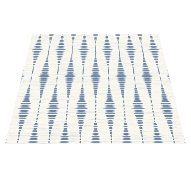 Vinyl tapijt geometrisch rabaul ikat blauw en beige - TenStickers
