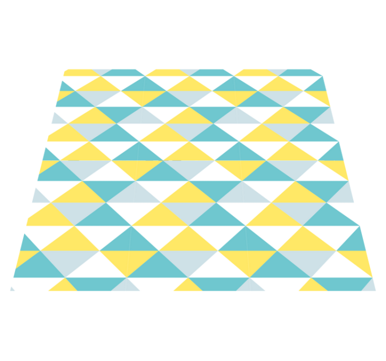 Vinyl tapijt geometrisch geel en blauwtinten - TenStickers