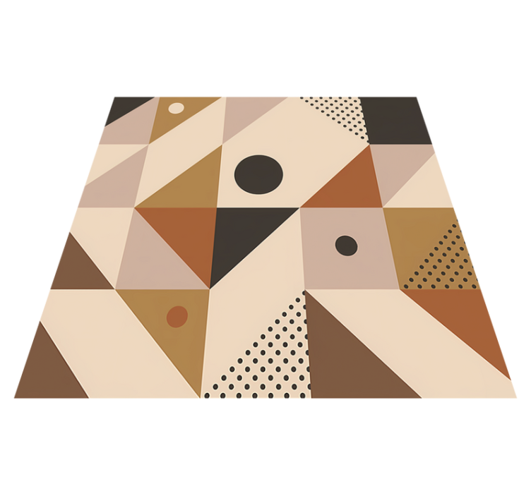 Vinyl tapijt geometrisch bruin patchwork - TenStickers