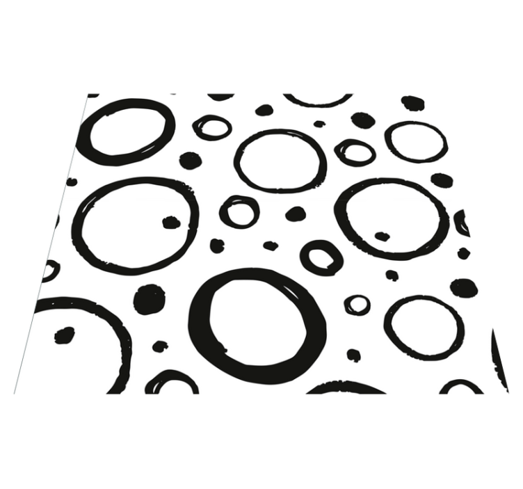 Vinyl tapijt geometrisch rond ontwerp zwart wit - TenStickers