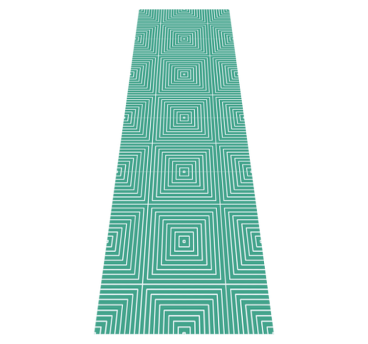 Vinyl tapijt geometrisch groen vierkant patroon - TenStickers