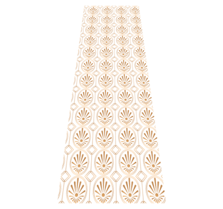 Vinyl tapijt geometrisch moderne kunst wit en goud patroon - TenStickers