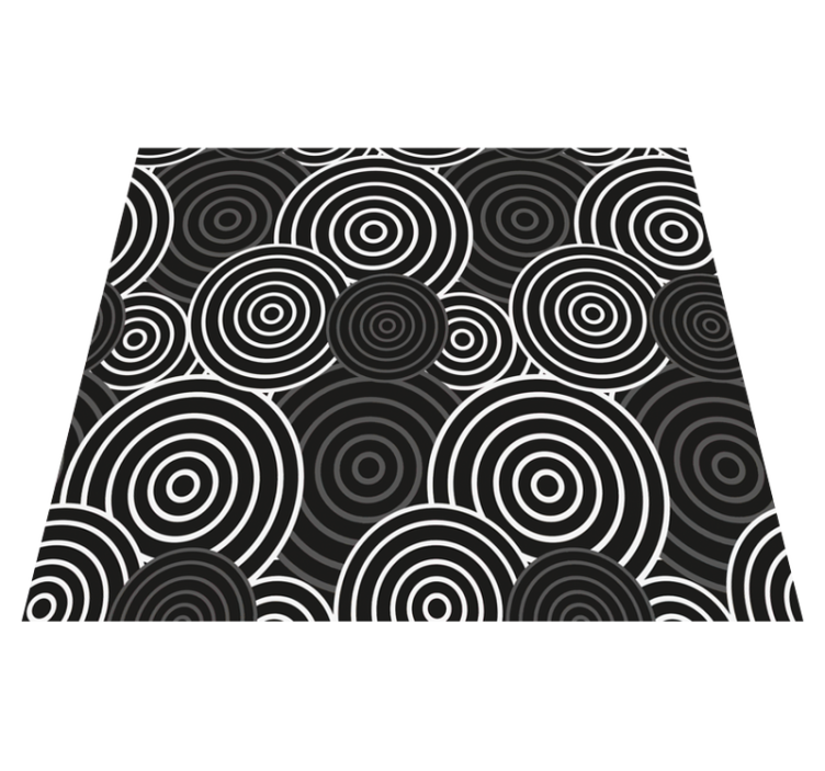 Vinyl tapijt geometrisch zwart cirkel met achtergrond - TenStickers