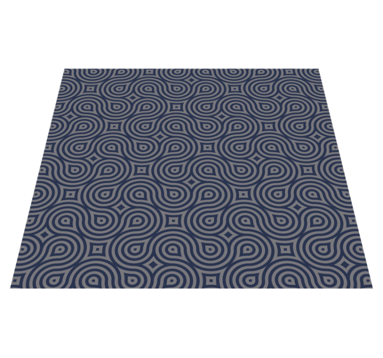Vinyl tapijt geometrisch blauwe vormen - TenStickers