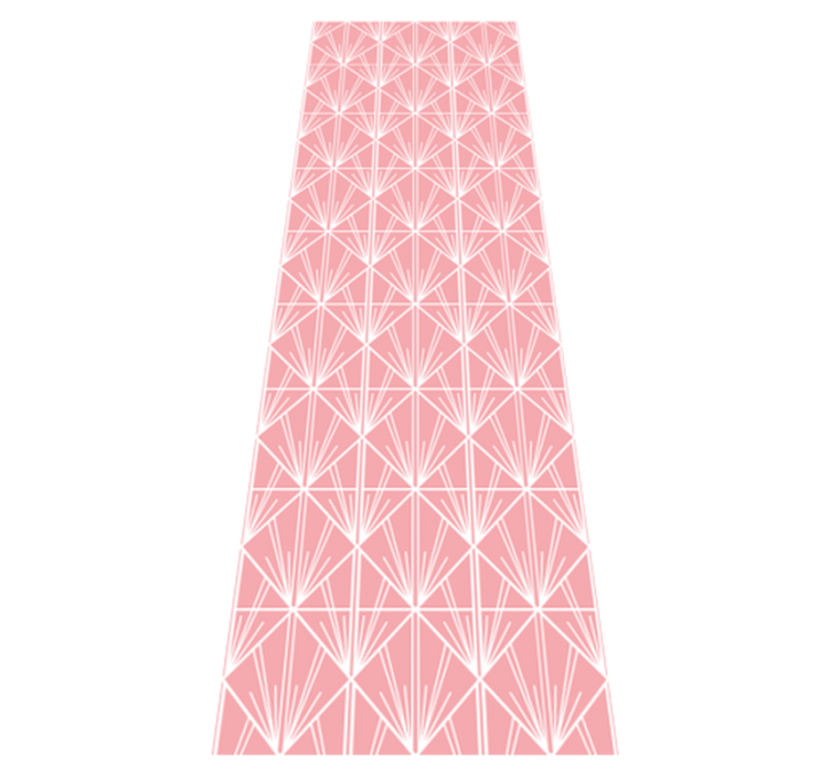Vinyl tapijt geometrisch moderne kunst roze wit patroon - TenStickers